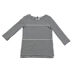 Madewell Gallerist Ponte Shirt 3/4 Length Sleeves Size XS Navy & White Striped